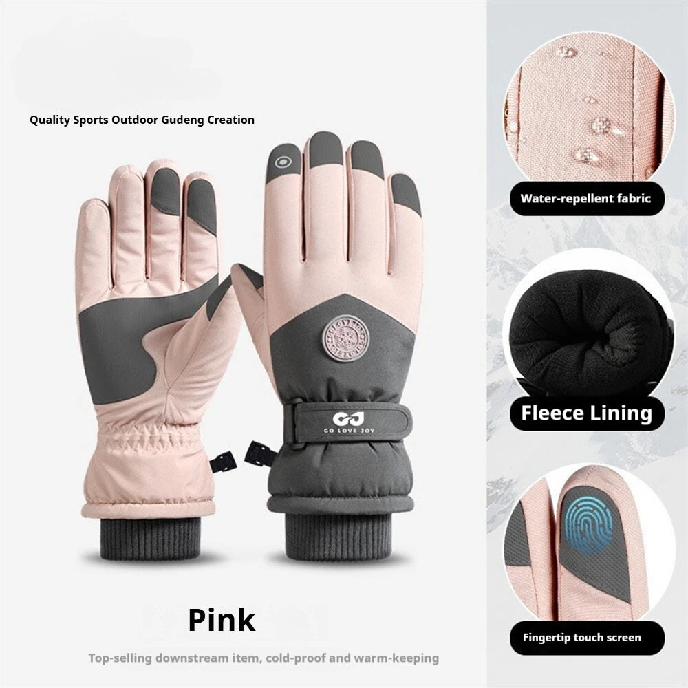 Golovejoy 1 Pair Outdoor Ski Gloves for Men Women Touchscreen Non-Slip Waterproof Thickened Warm Cycling Gloves for Autumn Winter — view 5