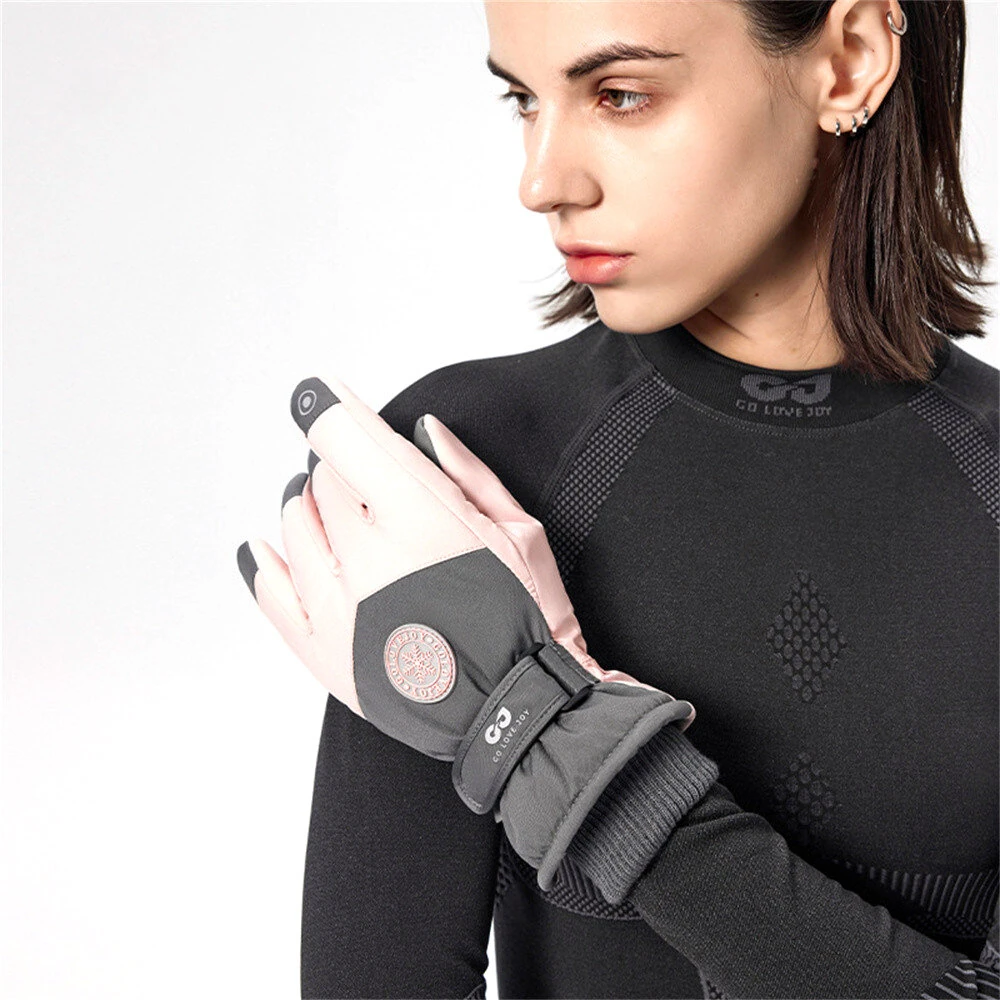 Golovejoy 1 Pair Outdoor Ski Gloves for Men Women Touchscreen Non-Slip Waterproof Thickened Warm Cycling Gloves for Autumn Winter — view 7