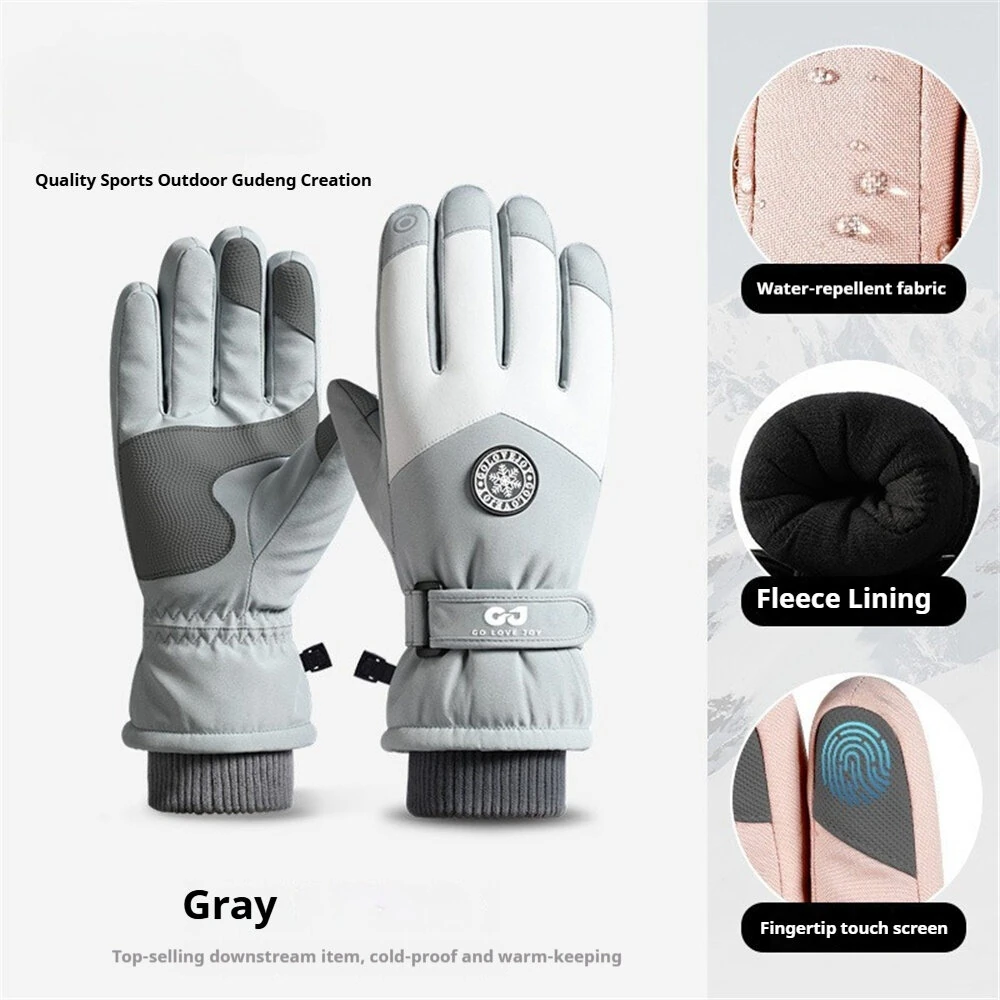 Golovejoy 1 Pair Outdoor Ski Gloves for Men Women Touchscreen Non-Slip Waterproof Thickened Warm Cycling Gloves for Autumn Winter — view 9
