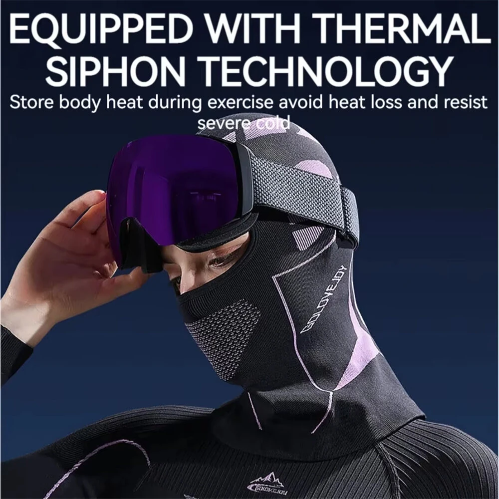 Golovejoy 1pcs Winter Cycling Balaclava Outdoor Skiing Motorcycle Warm Headwear Neck Face Protector Hiking Climbing Windproof Breathable Mask — view 9