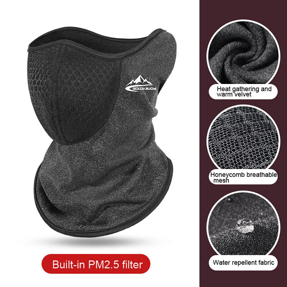 Golovejoy Winter Breathable Windproof Anti-smog Cycling Mask Warm Ear Protection Neck Cover for Outdoor Sports Skiing — view 7