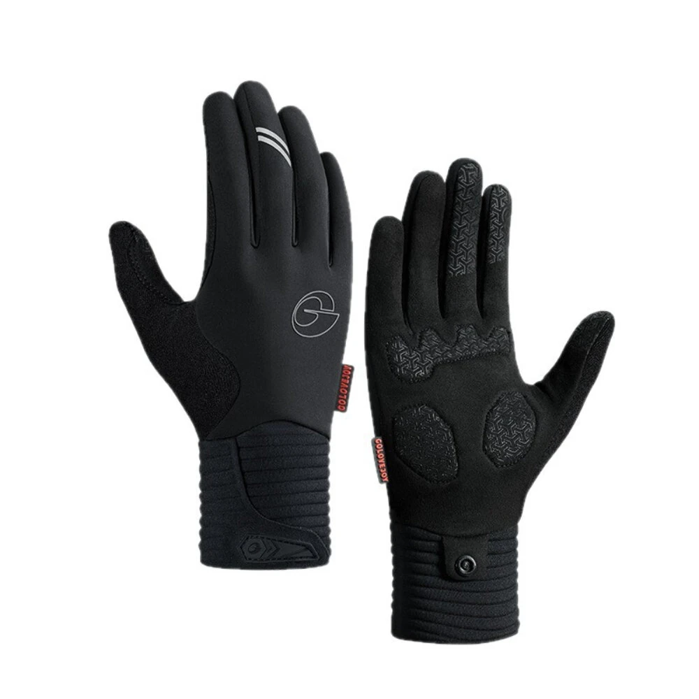 Golovejoy Winter Cycling Gloves for Men Women Outdoor Sports Windproof Waterproof Fleece Warm Non-slip Shock Absorption Bike Gloves — view 2
