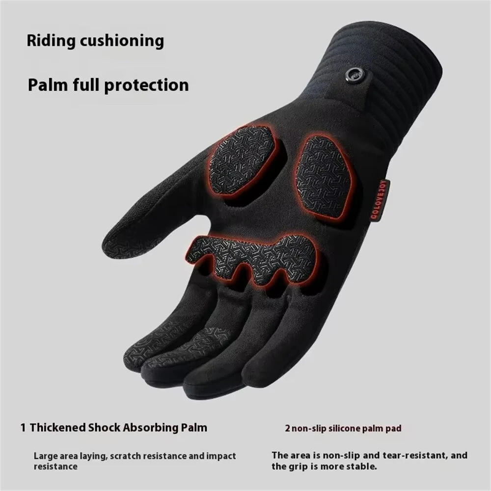 Golovejoy Winter Cycling Gloves for Men Women Outdoor Sports Windproof Waterproof Fleece Warm Non-slip Shock Absorption Bike Gloves — view 6
