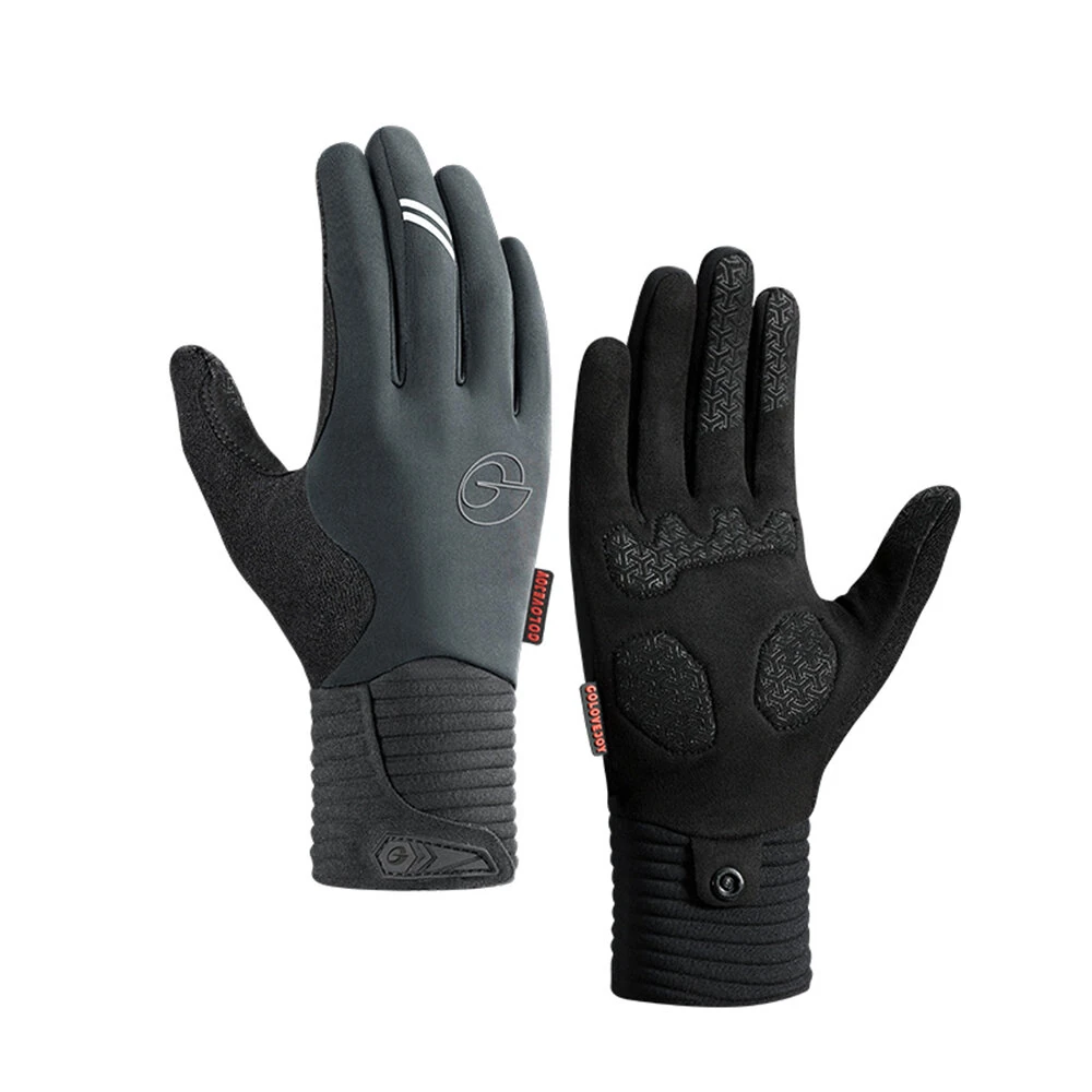 Golovejoy Winter Cycling Gloves for Men Women Outdoor Sports Windproof Waterproof Fleece Warm Non-slip Shock Absorption Bike Gloves — view 9