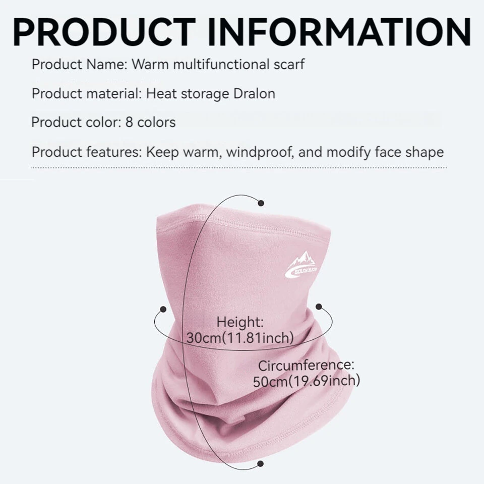 Golovejoy Winter Thermal Cycling Mask Men Women Outdoor Sports Windproof Dustproof Velvet Warm Neck Cover Scarf for Ski Hiking Riding — view 10