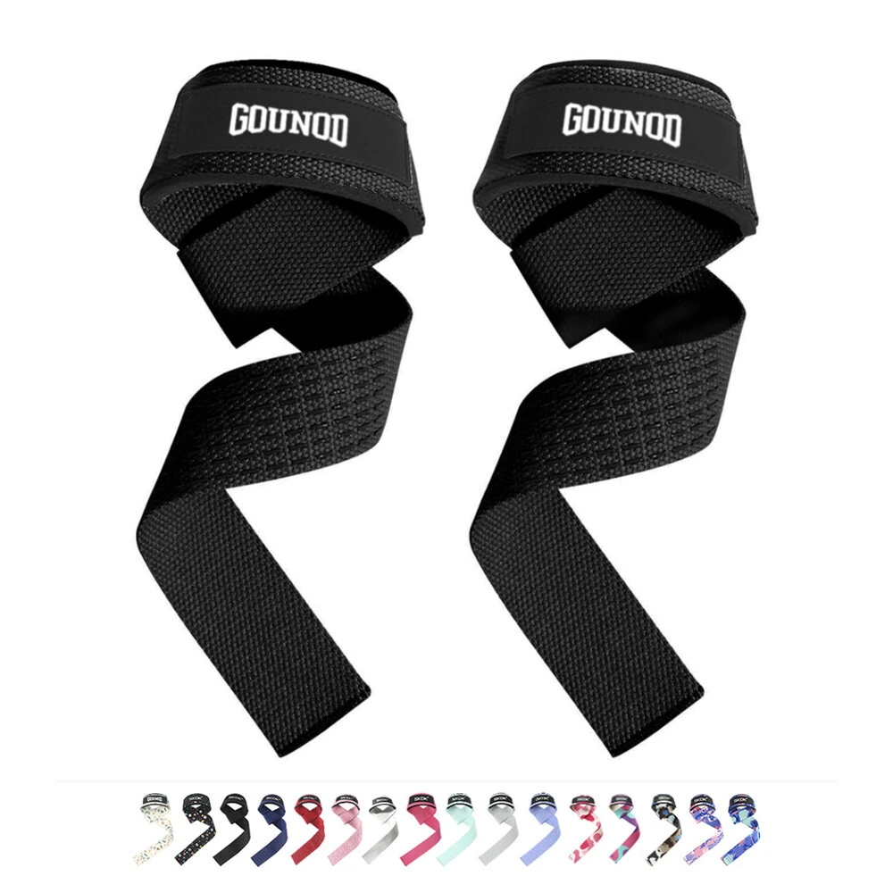 GOUNOD 1pair Sport Fitness Wrist Lifting Straps Wristband Silicone Non-slip Deadlift Grip Belt for Fitness Weightlifting Pull-up Exercise Training — GOUNOD