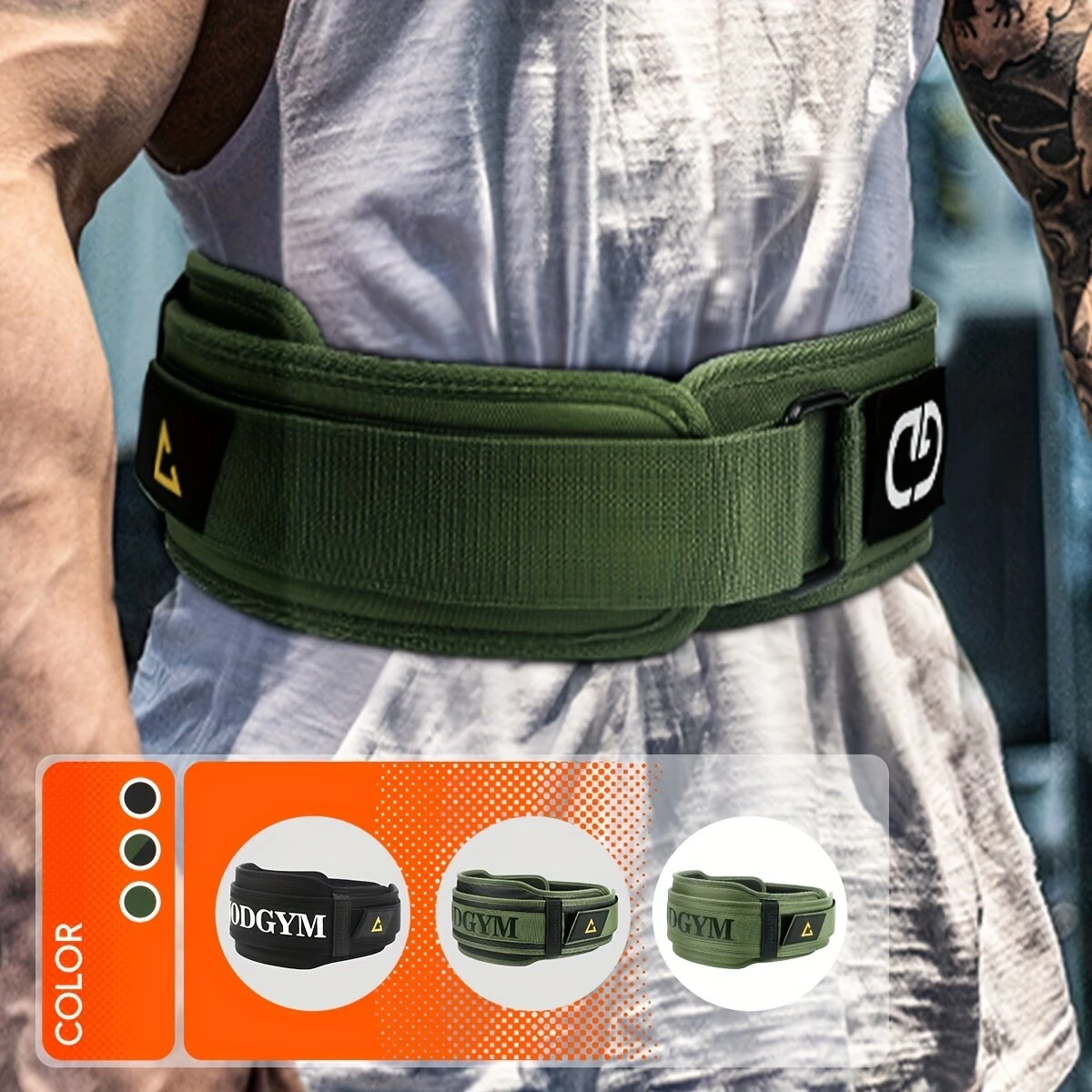 GOUNOD Powerlifting Belt for Deadlift Squat Weightlifting Training Waist Support High-intensity Exercise Training Lower Back Protection — view 3