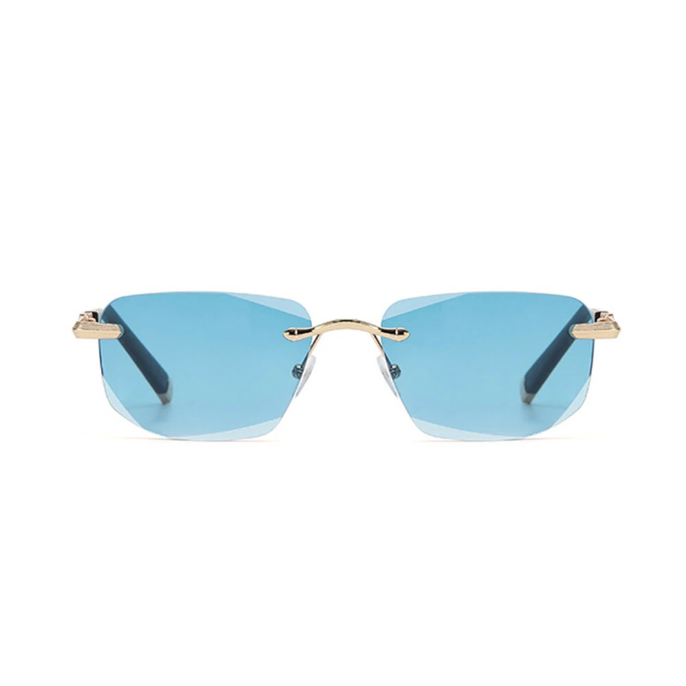 Gradual Blue Lens Frameless Reading Glasses Anti-blue Light UV Protection Comfortable Business Casual Sunglasses with Case — view 10