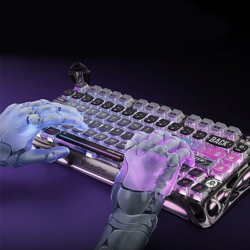Gravastar Mercurys K1 PRO Mechanical Keyboard Tri-mode Hot Swappable Gasket RGB Aluminum Alloy 75% Layout Customized Wireless Gaming Keyboard — view 5