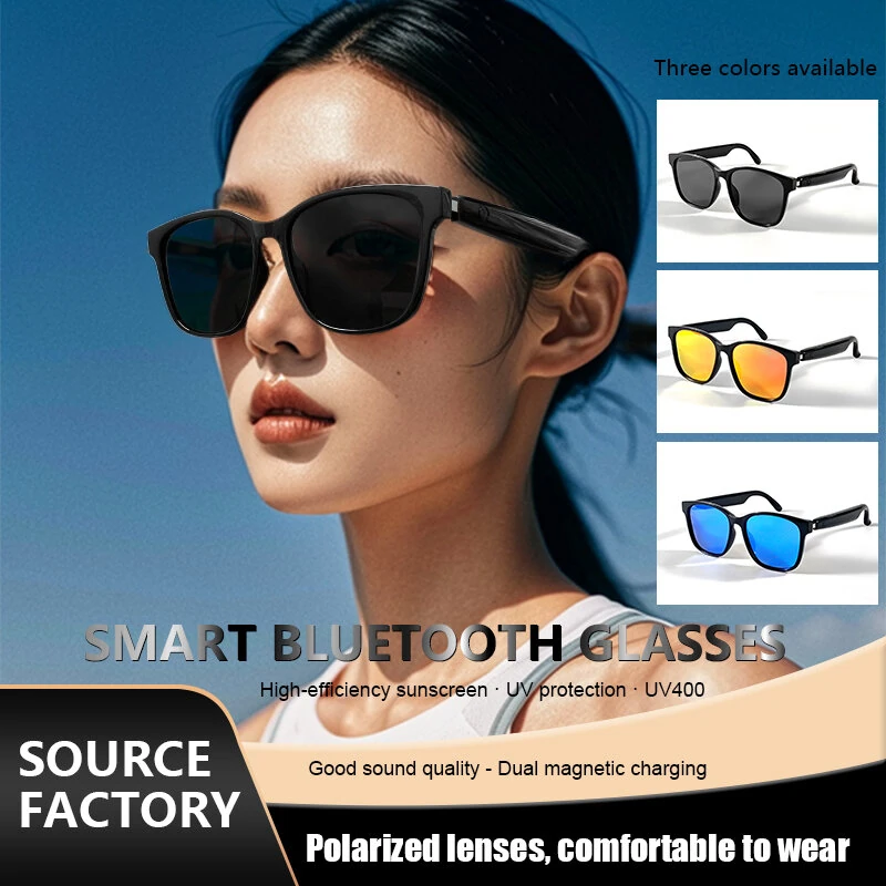 GS08 Smart bluetooth 5.3 Glasses Touch Control UV400 Protection IPX5 Waterproof 3D Stereo Sound Magnetic Charging for Outdoor Sports Activities — view 3