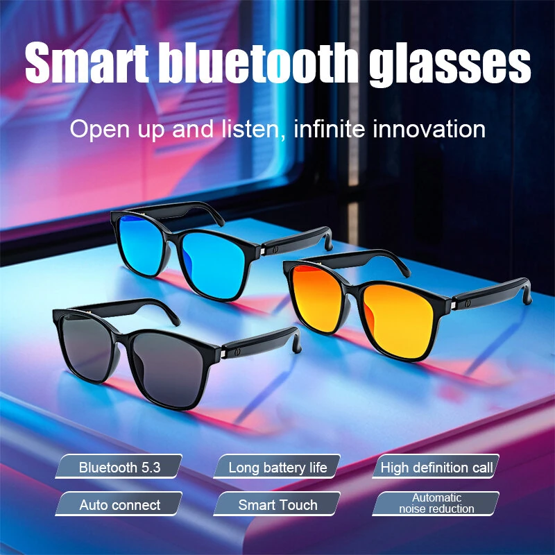 GS08 Smart bluetooth 5.3 Glasses Touch Control UV400 Protection IPX5 Waterproof 3D Stereo Sound Magnetic Charging for Outdoor Sports Activities — view 6