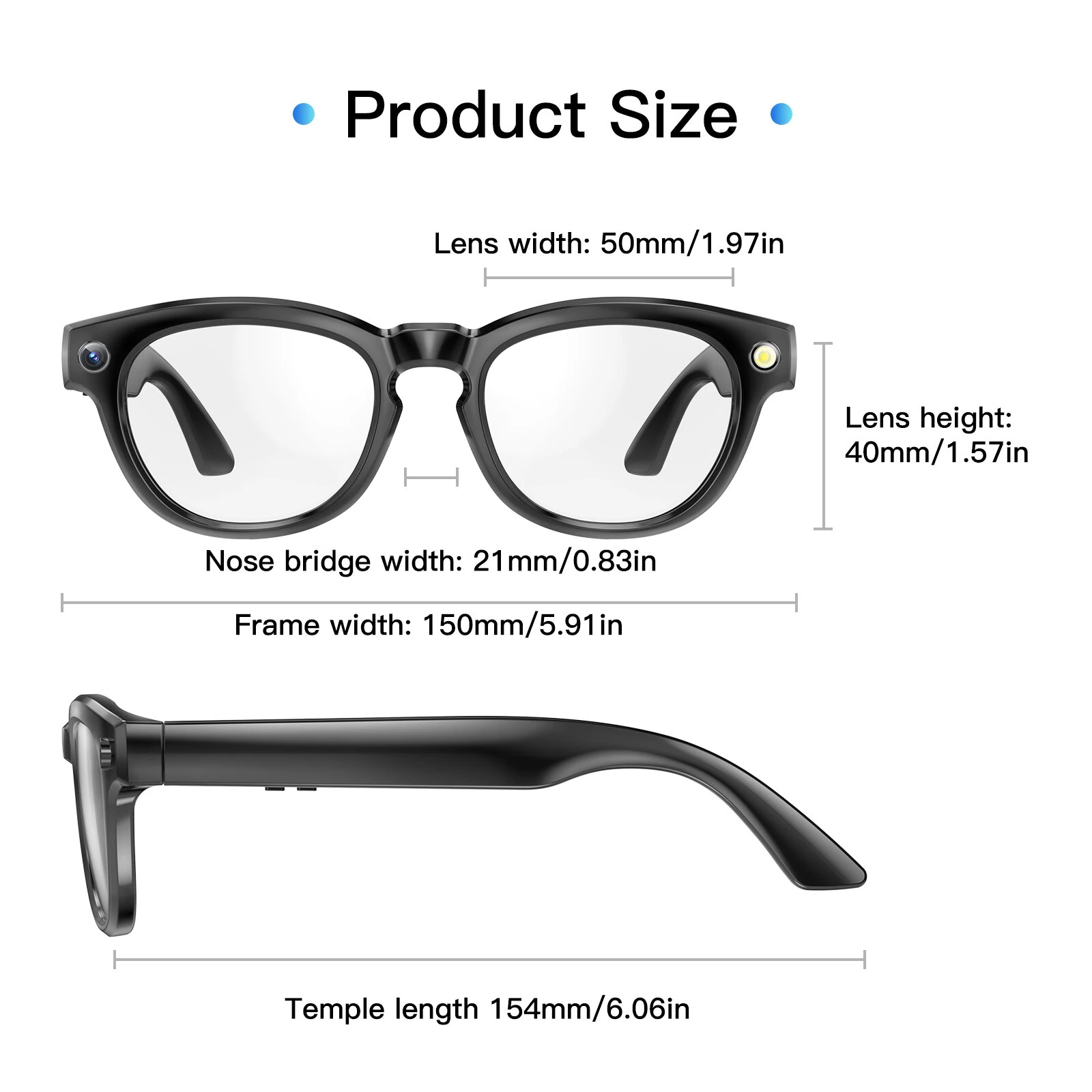 GS380 bluetooth 5.4 AI Smart Shooting Glasses Support Voice & Gesture Control 10H Battery Built-in Speaker for Photo Video Recording Translation Navigation — view 7