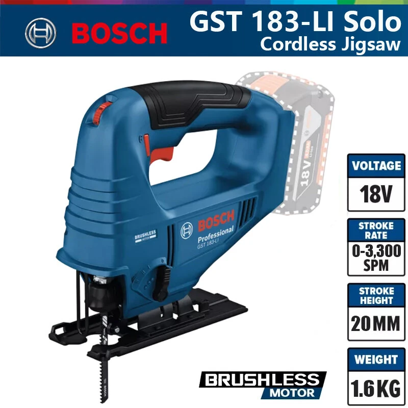 GST 183-LI Professional Cordless Oscillating Jigsaw 18V Brushless Motor Jig Saw Multi-Function Woodworking Tool No Battery — view 2