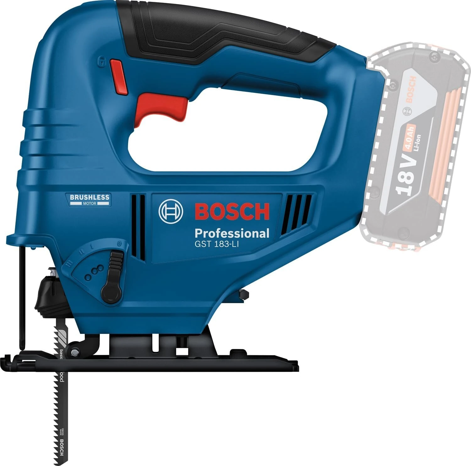 GST 183-LI Professional Cordless Oscillating Jigsaw 18V Brushless Motor Jig Saw Multi-Function Woodworking Tool No Battery — view 6