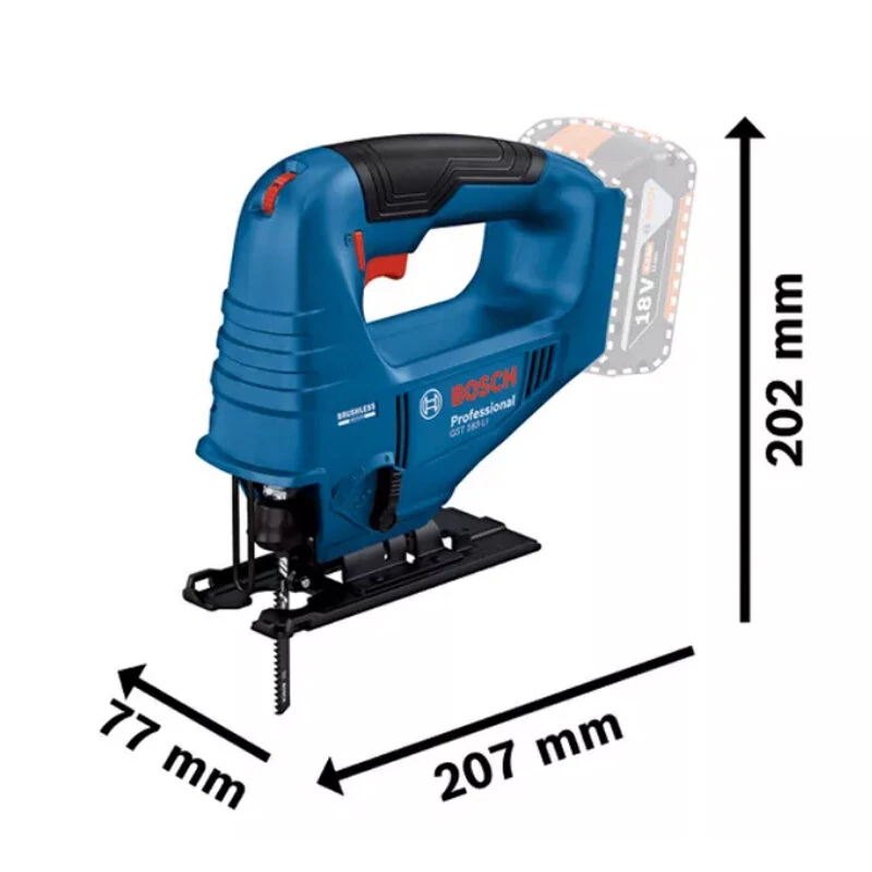 GST 183-LI Professional Cordless Oscillating Jigsaw 18V Brushless Motor Jig Saw Multi-Function Woodworking Tool No Battery — view 9