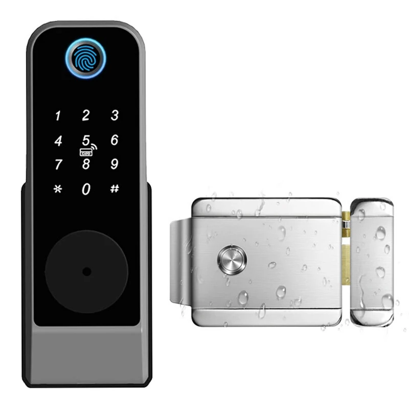 GT01-2 Waterproof Tuya TTLOCK Smart Door Lock Wifi Double Side Fingerprint Lock Outdoor Gate Digital Password Remote App Home Electronic Rim Lock — image 1