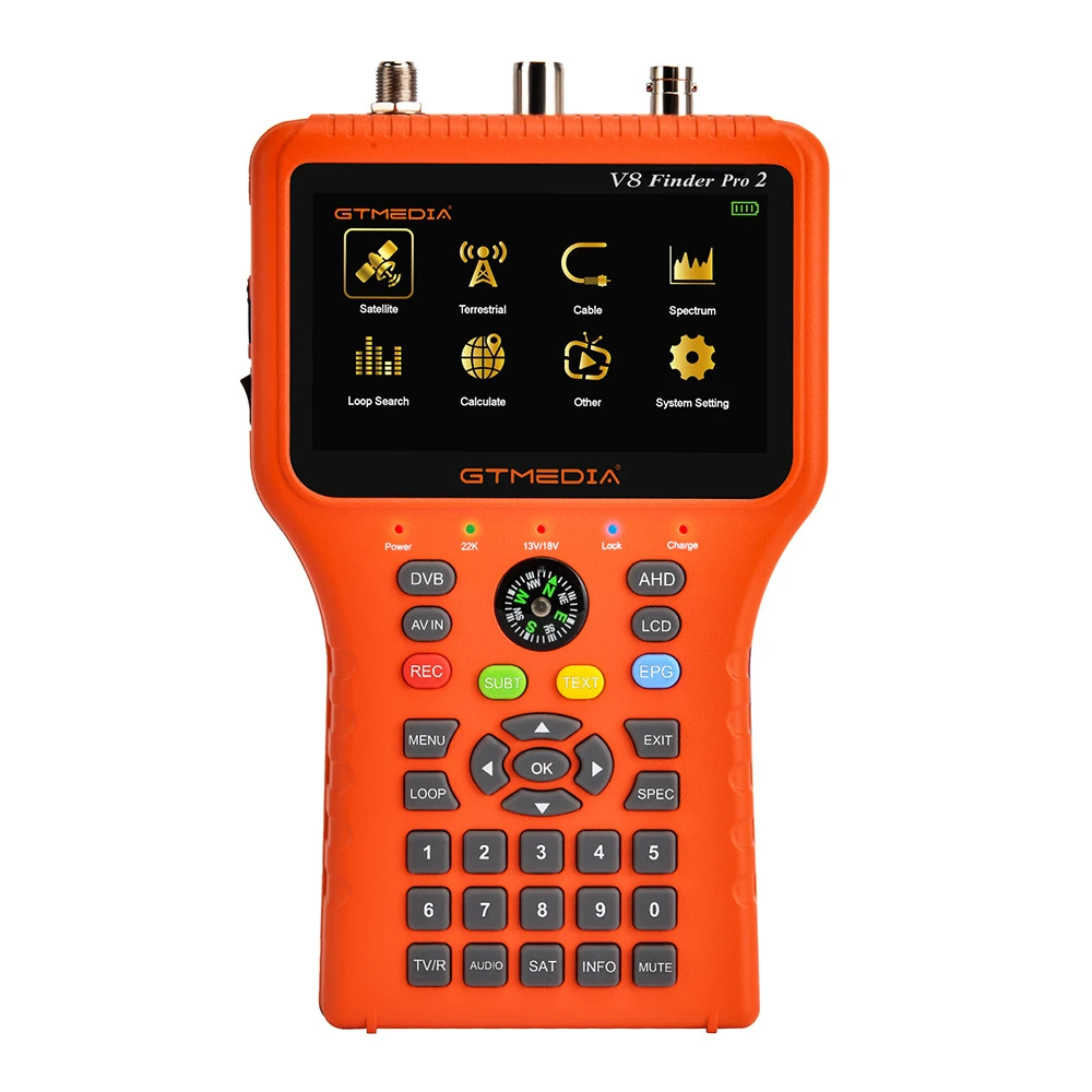 GTMEDIA V8 Finder Pro2 TV Signal Finder Meter DVB-S/S2/S2X/T/T2/C Signal Receiver 4.3-inch LCD Dispaly H.265 Auto Calculate Angle 4000mAh Battery — view 10