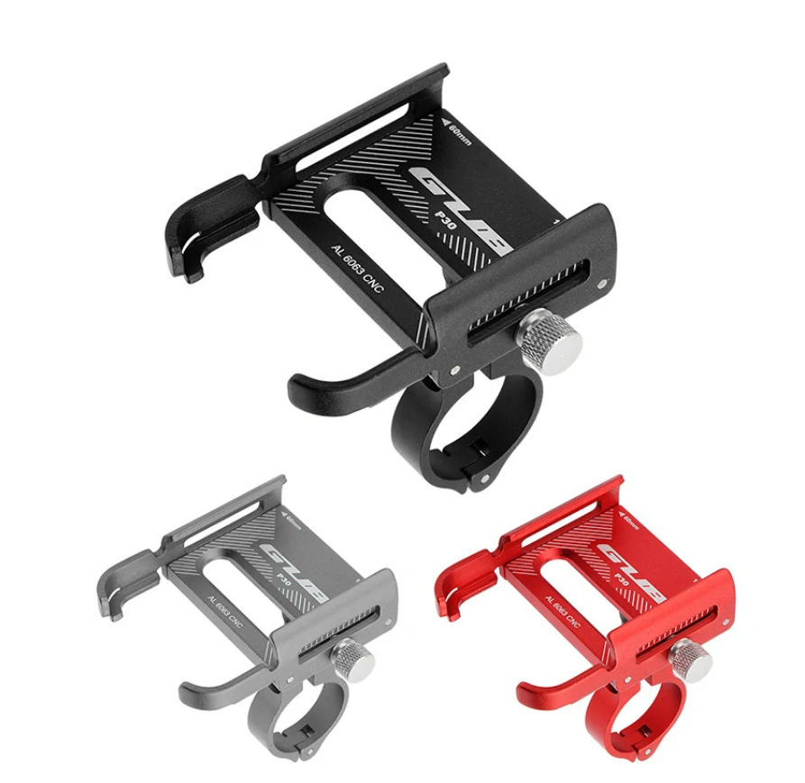 GUB P30 Bike Holder Aluminum Alloy 360° Adjustable Sturdy Anti-fall 0.2kg Lightweight Handlebar Holder for Motorcycle Bicycle Scooter Bracket - Red — view 6