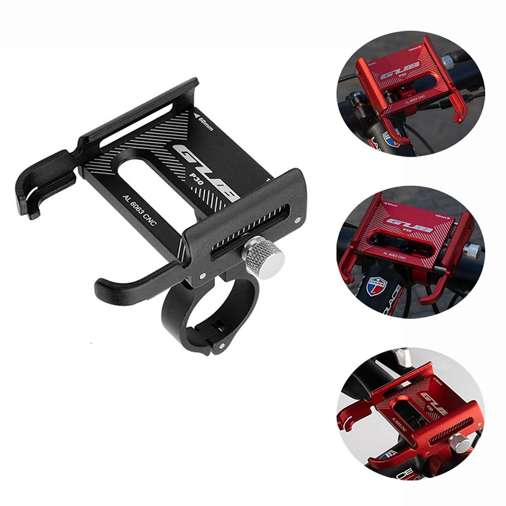 GUB P30 Bike Holder Aluminum Alloy 360° Adjustable Sturdy Anti-fall 0.2kg Lightweight Handlebar Holder for Motorcycle Bicycle Scooter Bracket - Red — view 8