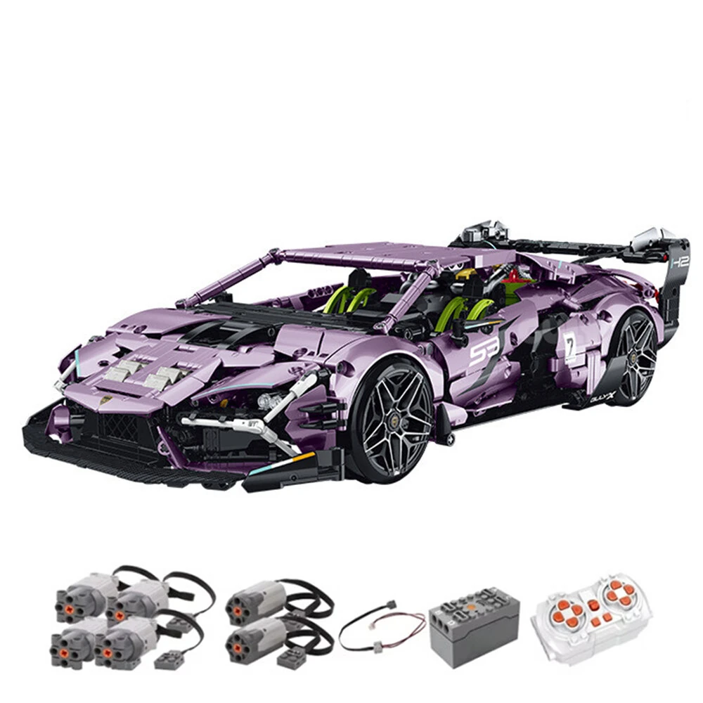 GULY 10653 MOC Technology 1/10 Creative Supercar Model Building Block Remote Control Car 2074Pcs City DIY Brick Adult Toy Gift — image 1