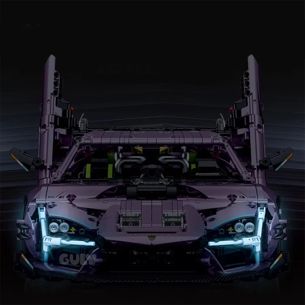GULY 10653 MOC Technology 1/10 Creative Supercar Model Building Block Remote Control Car 2074Pcs City DIY Brick Adult Toy Gift — view 4