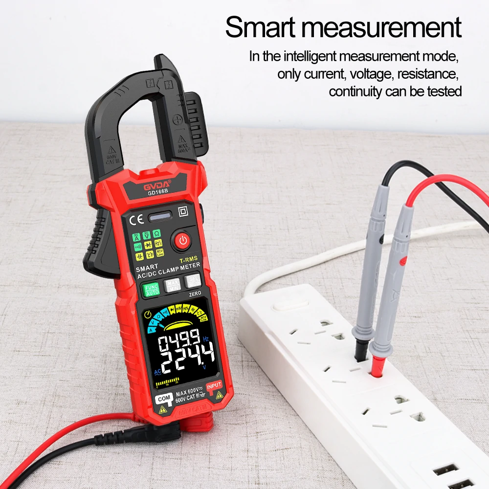 GVDA Digital Clamp Meter Multimeter Auto Range True RMS NCV DC AC Voltage Inrush Current Temperature Tester Automatic Voltmeter GD166A/GD166B/GD168B — view 8
