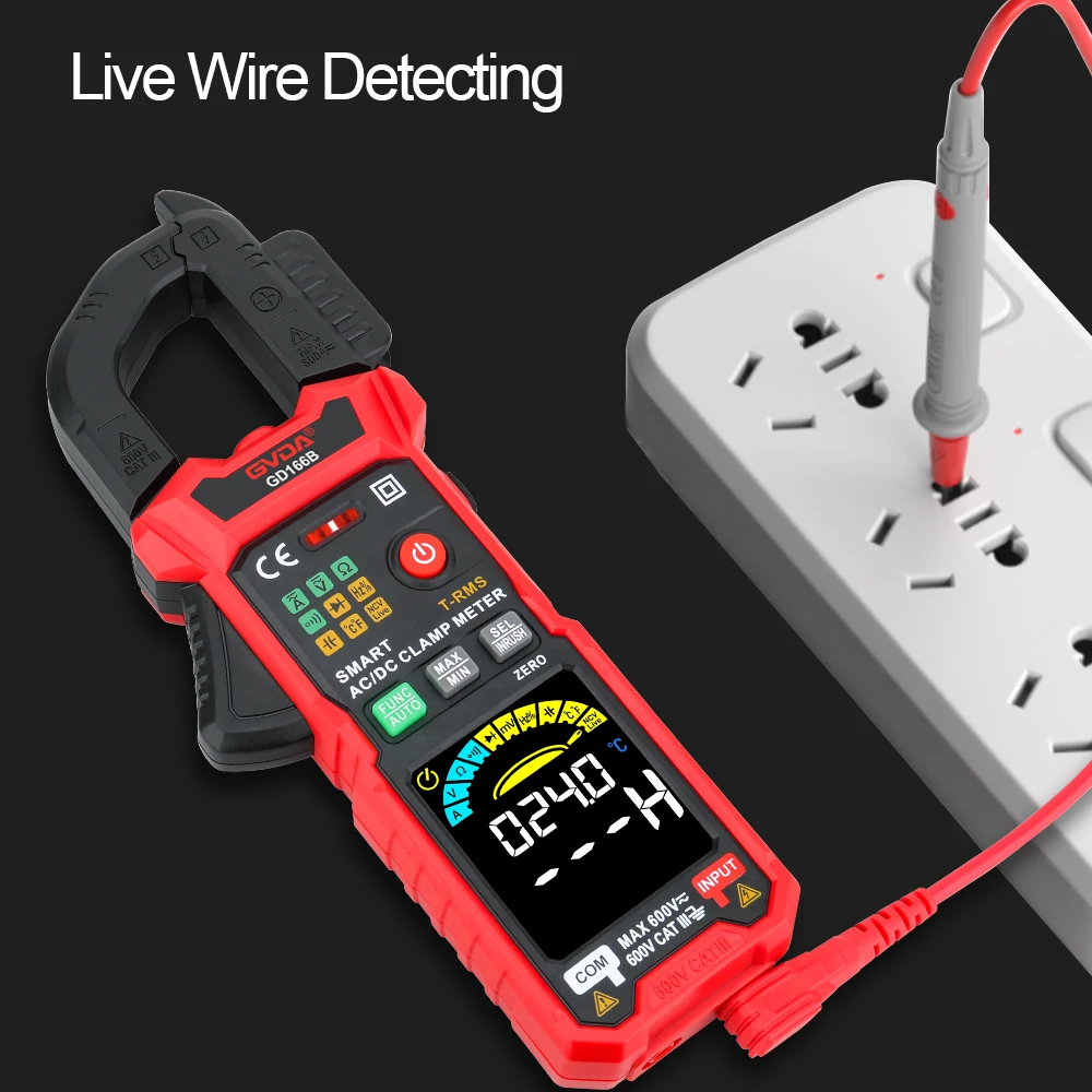 GVDA Digital Clamp Meter Multimeter Auto Range True RMS NCV DC AC Voltage Inrush Current Temperature Tester Automatic Voltmeter GD166A/GD166B/GD168B — view 9