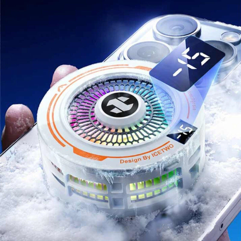 H7 Smart Semiconductor Phone Cooler Radiator with Ai intelligent Temperature Control Digital Display RGB Light Magnetic Clip — view 3