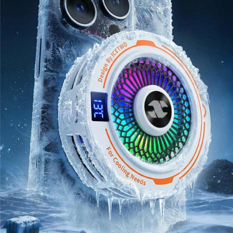 H7 Smart Semiconductor Phone Cooler Radiator with Ai intelligent Temperature Control Digital Display RGB Light Magnetic Clip — view 4