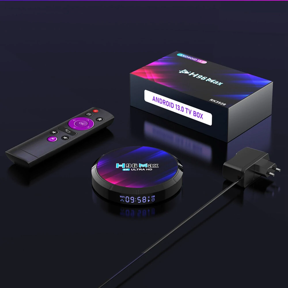 H96MAX Android 13.0 RK3528 Quad Core TV Box 4+64GB Dual WIFI 6 Bluetooth 5.0 Set Top Box 8K H.265 Screen Cast 3000Mps — view 3