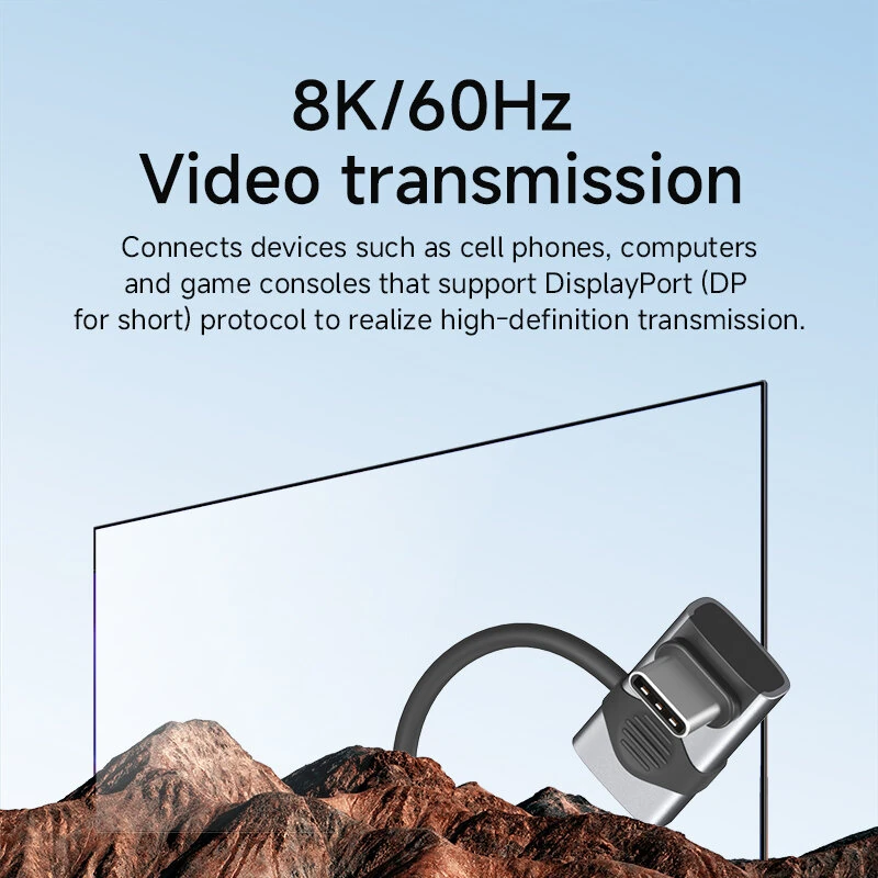 Hagibis 240W USB-C to C Adapter with Lanyard 80Gbps 90 Degree Converter 8K Video USB4 Adapter for MacBook iPhone 16 Pro Tablet — view 6
