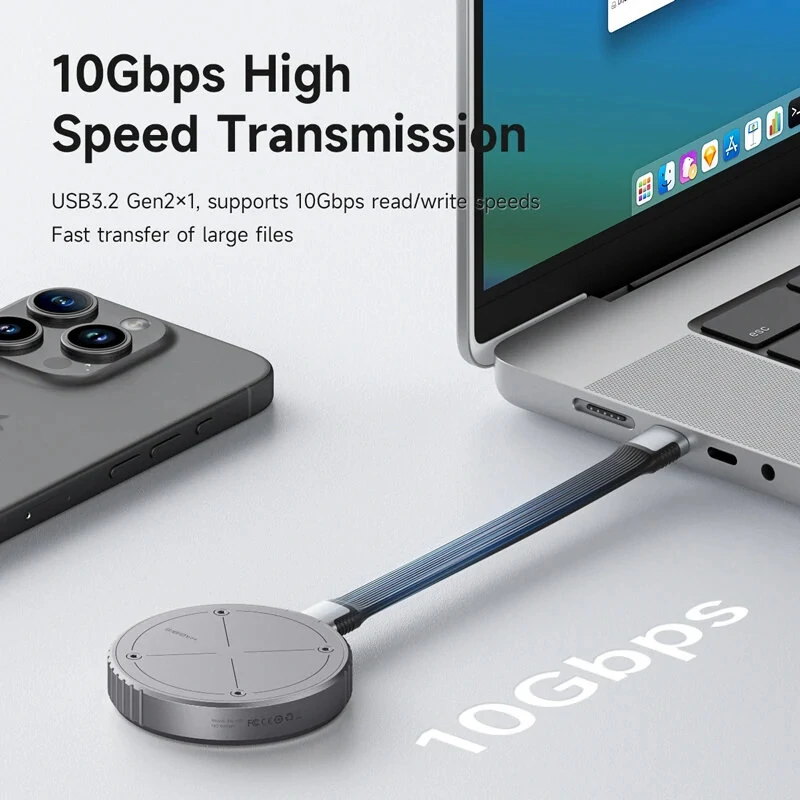 Hagibis Magnetic M.2 NVMe 2230 SSD Enclosure USB-C 3.2 Gen 2 10Gbps to NVMe PCI-E PD3.0 100W SSD Case for iPhone 15 Pro Max ProRes MacBook — view 7
