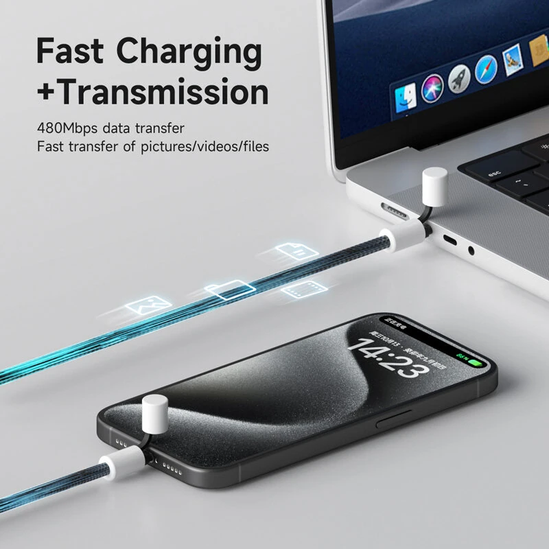 Hagibis PD240W Type C To Type C Cable PD3.1 Fast Charging and Data Transmission Copper Core Line 1.2M/2M Long for iPhone 16/17 Macbook Pro — view 4