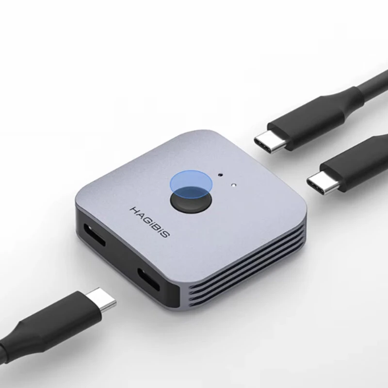 Hagibis QHQ01 USB-C Switcher Bi-Directional USB-C Splitter 1 in 2 Out/2 in 1 Out Switcher 10Gbps 100W for Laptop Macbook Thunderbolt4/5 — view 2