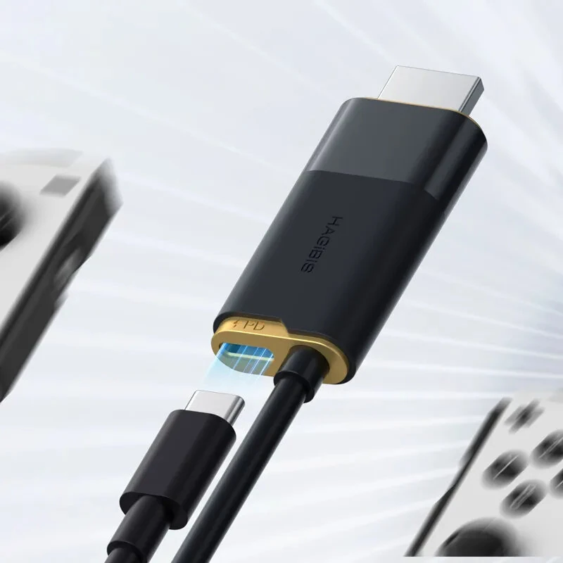 Hagibis SWC10 USB-C to HD Cable 8K 60Hz 4K 144Hz Switch 2 Steam Deck ROG Ally Screen Mirroring Adapter Cables with Support PD100W Fast Charging — view 3