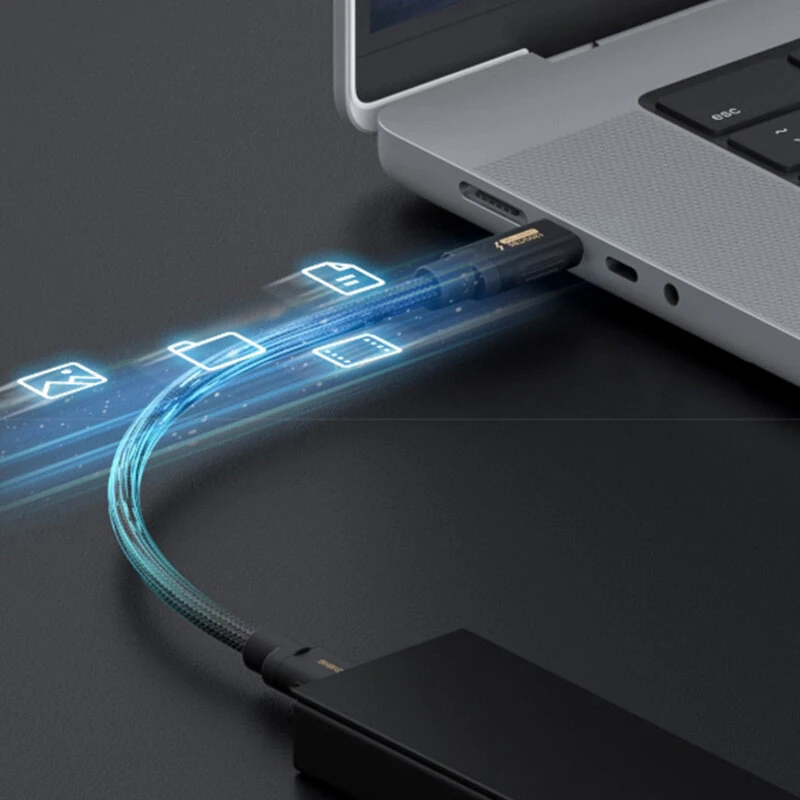 HAGiBiS Thunderbolt5 Type-C to Type-C Cable 120Gbps 240W PD3.1 Fast Charge 16K@60Hz Video 8K Triple Display Bi-Directional 80Gbps Data Sync High Speed Transmission 0.5M/1M Long Cables for Laptop TV — view 4
