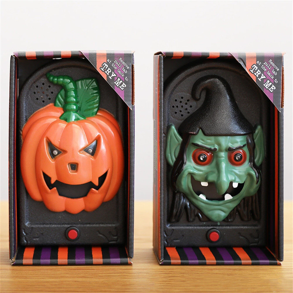 Halloween Doorbell Decorations With Spooky Sounds & Lightup Eyes Animated Pumpkin/Skull/Witch Design for Scary Door Decoration Prank Prop Trick Or Treats Event — view 8