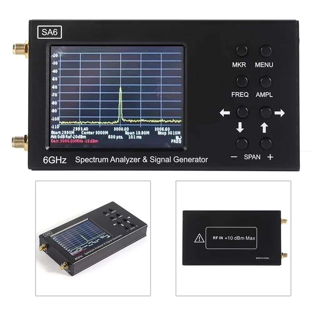 HAMGEEK SSA6G 35MHz-6200MHz RF Spectrum Analyzer RF Multimeter Spectrum Explorer with Touch Screen