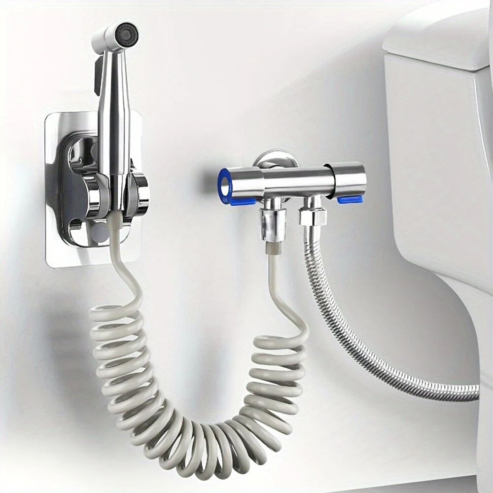 Handheld Bidet Sprayer Set 304 Stainless Steel Sprayer Shower Toilet Bidet Faucet Nozzle Self Cleaning — view 10