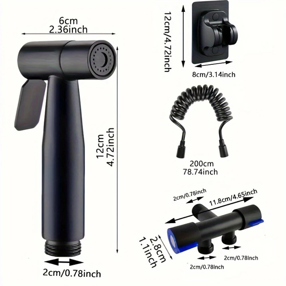 Handheld Bidet Sprayer Set 304 Stainless Steel Sprayer Shower Toilet Bidet Faucet Nozzle Self Cleaning — view 9