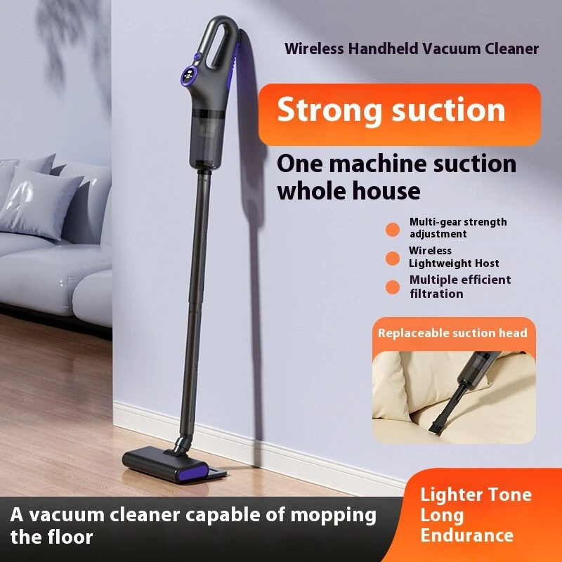 Handheld Small Cordless Vacuum Cleaner 120W 650ml Dust Cup 15kPA Suction LED Display Portable Vacuum 2000mAh Pet Cat Hair Mopping Machine — view 3