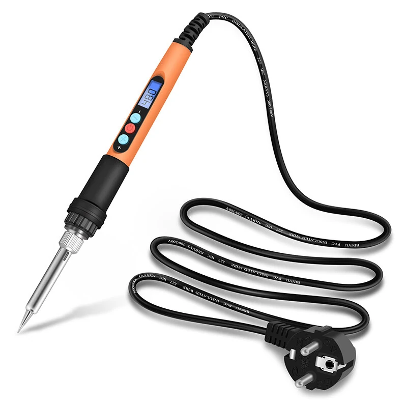 Handskit 90W Digital Display Soldering Iron Set Internal Heating Thermostat Adjustable Temperature Lcd Digital Display Soldering Iron With Switch With Hibernation Iron — Handskit