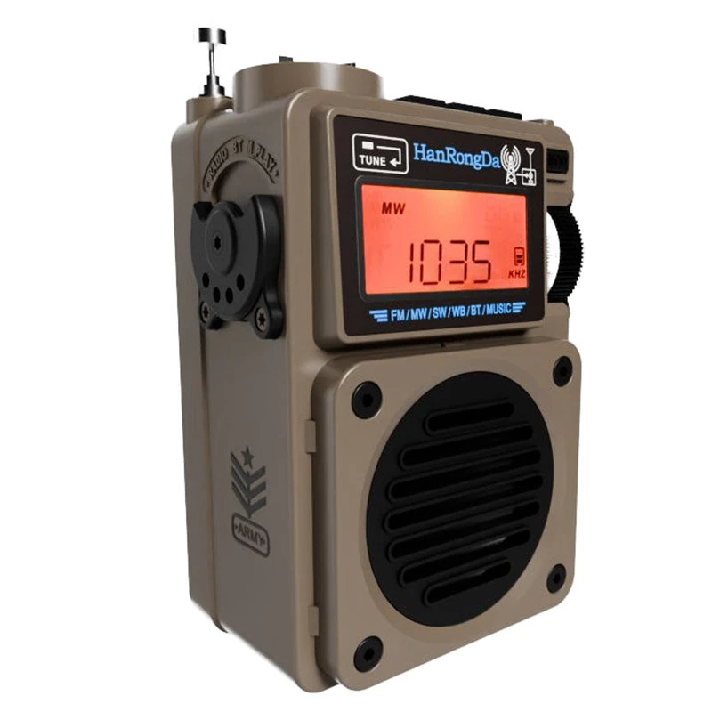 Hanrongda HRD-701 Portable Full Band Radio with Digital Display bluetooth Player DSP Chip Support TF Card Radios with Handle