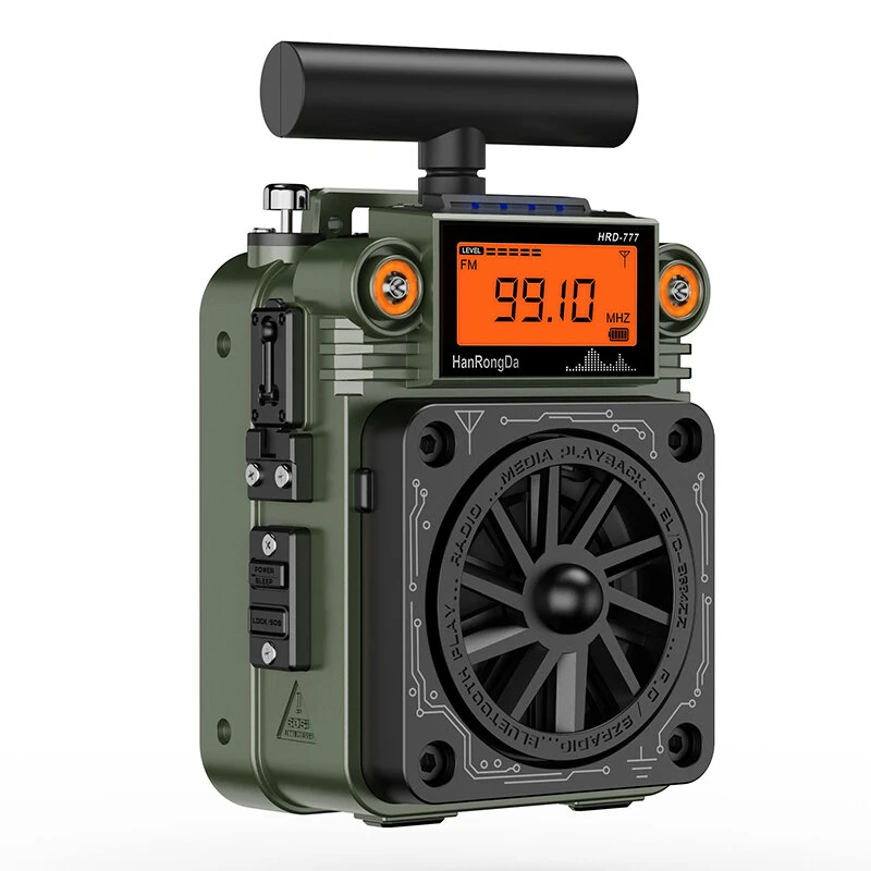 HanRongDa HRD-777 Multiband Radio bluetooth AM FM SW WB 6 EQ Modes TF Card MP3 Player Type-C Charging SOS Alarm Survival Gear Camping Portable Outdoor Radio — view 2