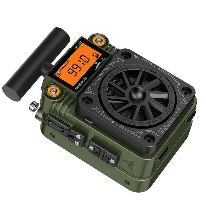 HanRongDa HRD-777 Multiband Radio bluetooth AM FM SW WB 6 EQ Modes TF Card MP3 Player Type-C Charging SOS Alarm Survival Gear Camping Portable Outdoor Radio — view 3