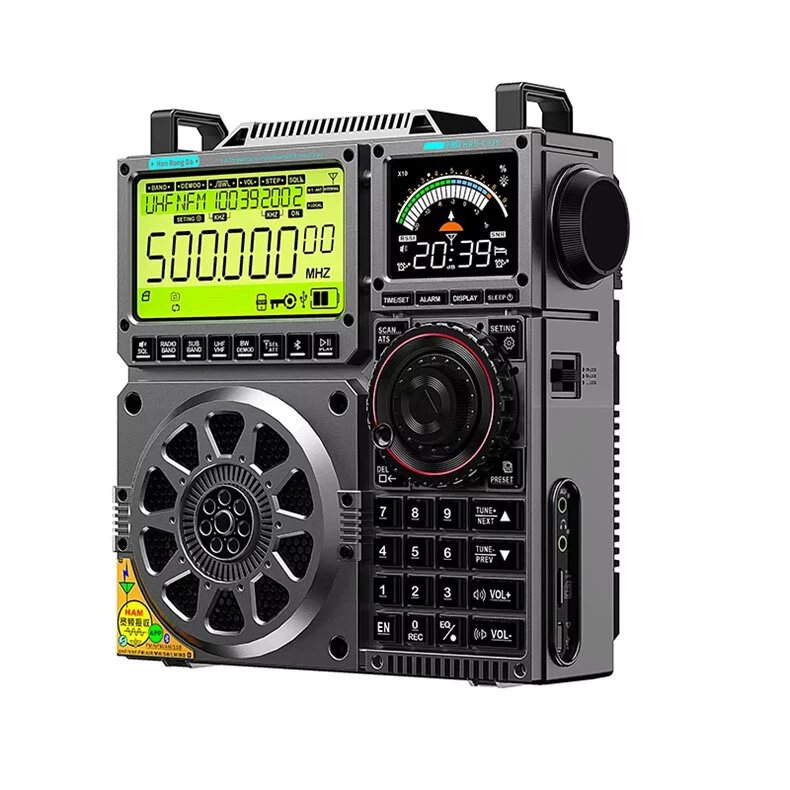 HanRongDa HRD-C919 Multi-band Radio AIR FM MW SW Shortwave VHF UHF WB Portable bluetooth Speaker Aviation Band Radio Receiver 5000mAh Battery Supports TF Card AUX — view 4