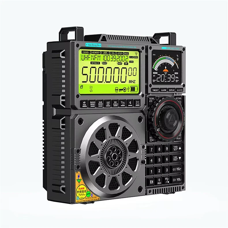 HanRongDa HRD-C919 Multi-band Radio AIR FM MW SW Shortwave VHF UHF WB Portable bluetooth Speaker Aviation Band Radio Receiver 5000mAh Battery Supports TF Card AUX — view 6