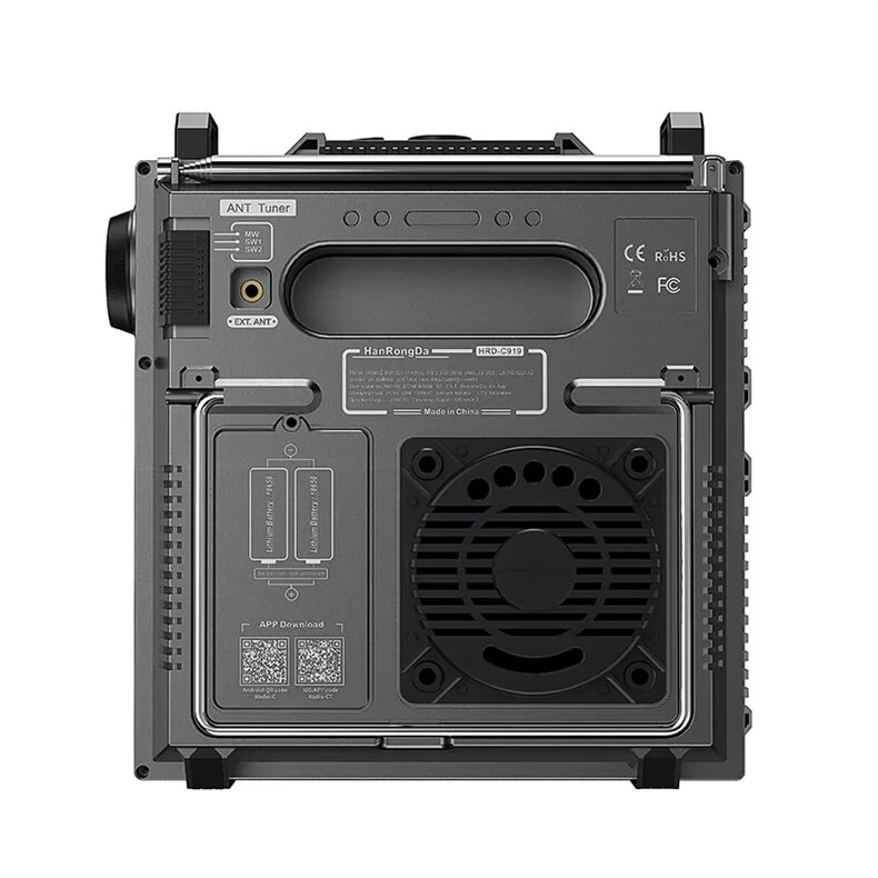 HanRongDa HRD-C919 Multi-band Radio AIR FM MW SW Shortwave VHF UHF WB Portable bluetooth Speaker Aviation Band Radio Receiver 5000mAh Battery Supports TF Card AUX — view 8