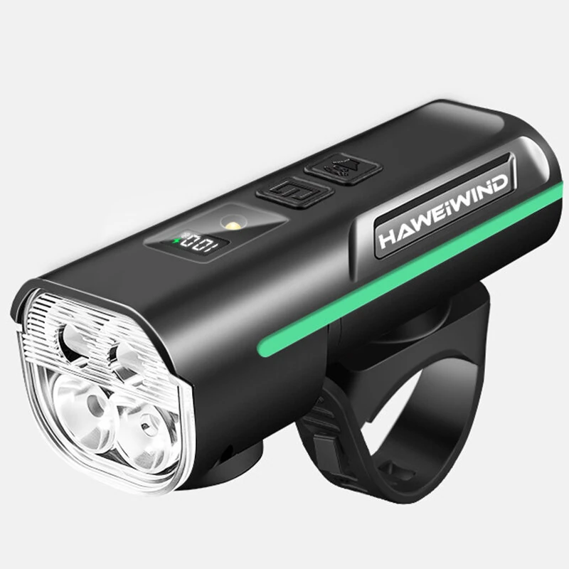 HAWEIWIND Bike Light 1000LM USB Rechargeable 3600mAh Bike Headlight With Horn LCD Display Auto Sensor Cycling for MTB, Scooters — image 1