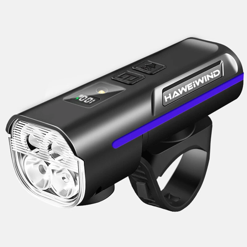 HAWEIWIND Bike Light 1000LM USB Rechargeable 3600mAh Bike Headlight With Horn LCD Display Auto Sensor Cycling for MTB, Scooters — view 8